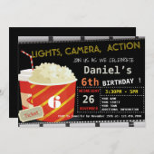 映画誕生日のパーティの招待状 招待状 (正面/裏面)
