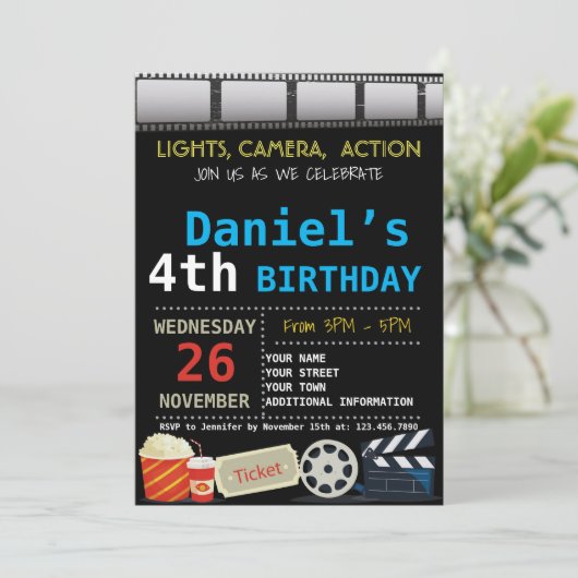 映画誕生日のパーティの招待状 招待状 (スタンド正面)