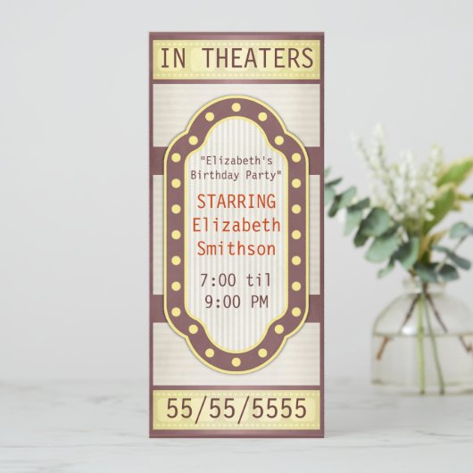 映画誕生日パーティーのマーキー 招待状 (スタンド正面)