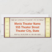 映画誕生日パーティーのマーキー 招待状 (裏面)