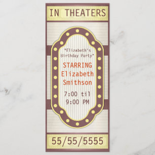 映画誕生日パーティーのマーキー 招待状