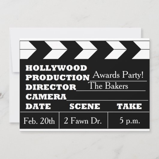 映画賞のパーティの招待状 招待状 (正面)