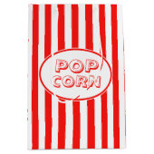映画赤と白をテーマにしたポップコーン ミディアムペーパーバッグ (正面)