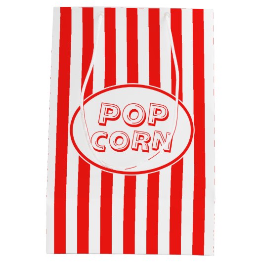 映画赤と白をテーマにしたポップコーン ミディアムペーパーバッグ (裏面)