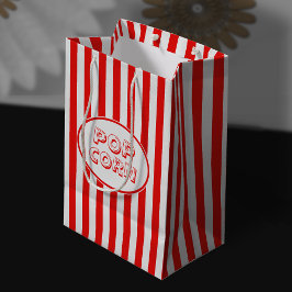 映画赤と白をテーマにしたポップコーン ミディアムペーパーバッグ