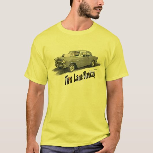 映画車の両車線のBlacktop 「55 Chevy Tシャツ (正面)