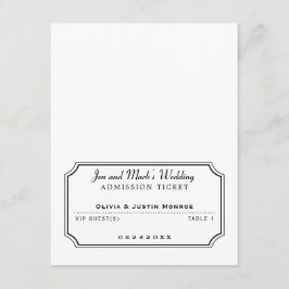 映画鑑賞チケット白黒プレイスカード 招待状