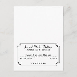 映画鑑賞チケット白黒プレイスカード 招待状