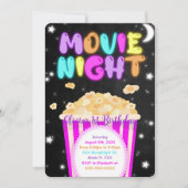 映画鑑賞会の誕生日パーティー招待状 招待状 (正面)