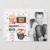 映画鑑賞会 写真 誕生日 招待状 映画 パーティー (正面)