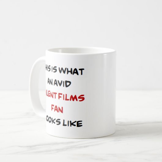 映画静かファン、熱心 コーヒーマグカップ (正面左)