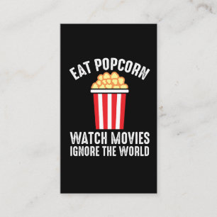 映画食べ·ポップコーンが映画を見て世界を無視 名刺