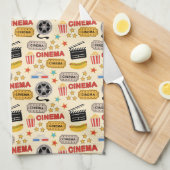 映画館のおもしろいパターン キッチンタオル (四つ折り)