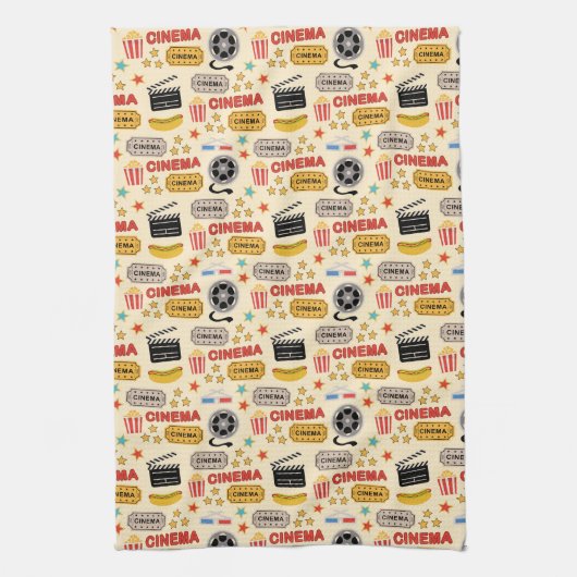 映画館のおもしろいパターン キッチンタオル (縦)