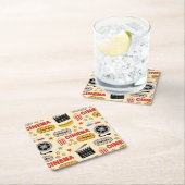 映画館のおもしろいパターン スクエアペーパーコースター (インサイチュ)