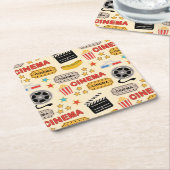 映画館のおもしろいパターン スクエアペーパーコースター (アングル)