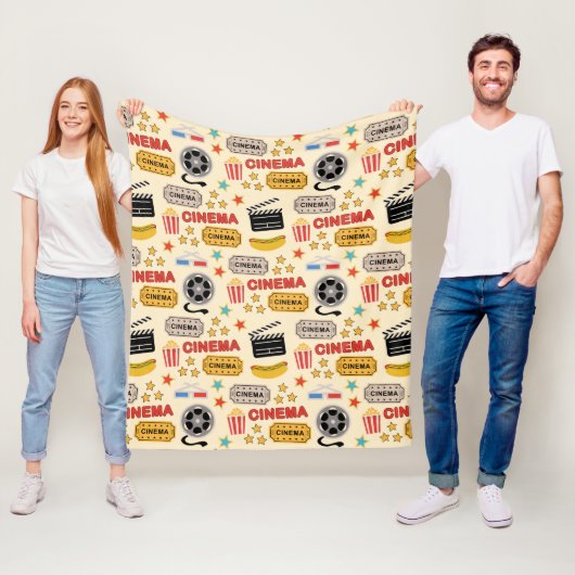 映画館のおもしろいパターン フリースブランケット (インサイチュ)