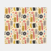 映画館のおもしろいパターン フリースブランケット (正面(横))