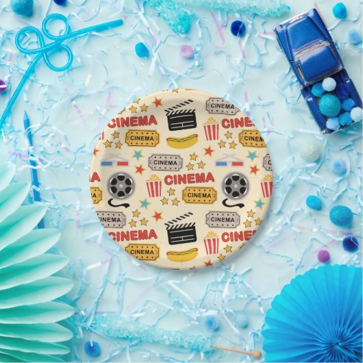 映画館のおもしろいパターン ペーパープレート (パーティー)