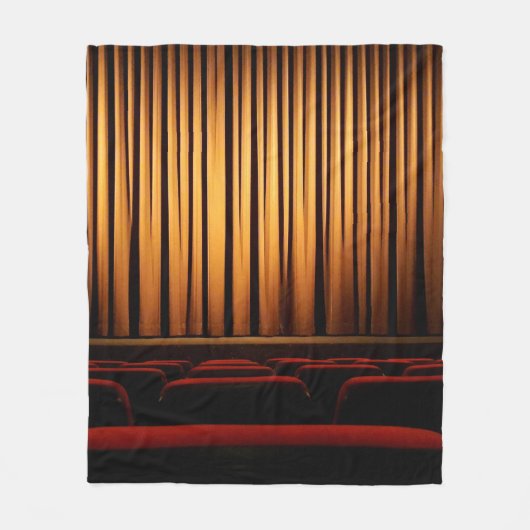 映画館のカーテンシアター映画 フリースブランケット (正面)
