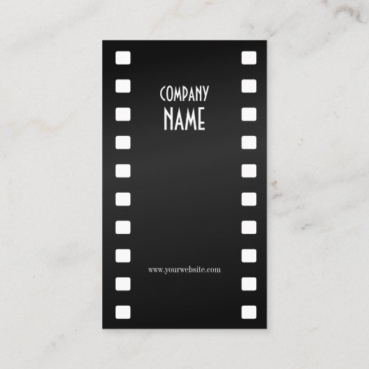 映画館のフィルムのストリップのビデオグラファーの名刺 名刺 (裏面)