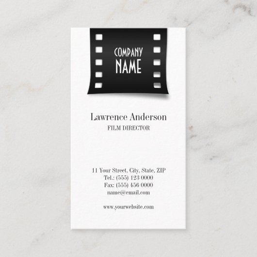 映画館のフィルムのストリップのビデオグラファーの名刺 名刺 (正面)