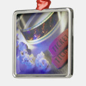 映画館のフィルム、ポップコーン及びチケット メタルオーナメント (左)