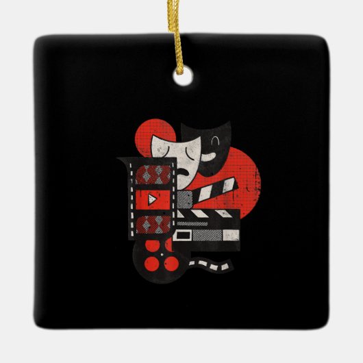 映画館の俳優または恋人の贈り物 セラミックオーナメント (正面)