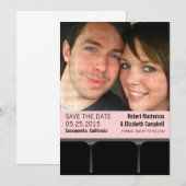 映画館の写真を保存する日付招待状，ピンク セーブザデート (正面/裏面)