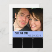 映画館の写真日付はがきを保存する青 案内ポストカード (正面/裏面)