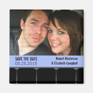 映画館の写真Save the Date Magnet, Blue マグネット
