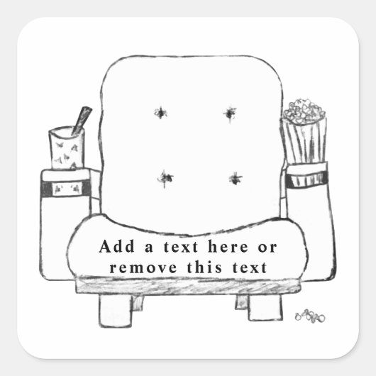 映画館の座席スケッチ スクエアシール (正面)