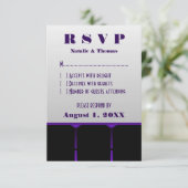 映画館の応答カード、紫 出欠カード (スタンド正面)