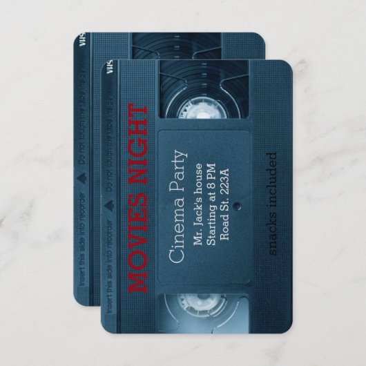 映画館の映画ナイトホームパーティー 招待状 (正面/裏面)