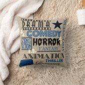 映画館の映画館のジャンルのチケットの枕暗い青 クッション (ブランケット)