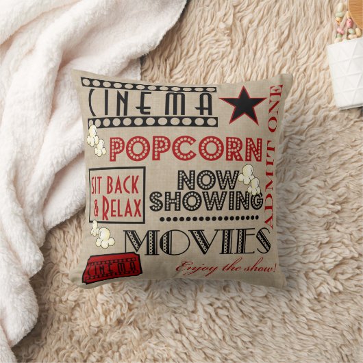 映画館の映画館は枕赤い1つのチケットを是認します クッション (ブランケット)