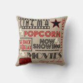映画館の映画館は枕赤い1つのチケットを是認します クッション (裏面)