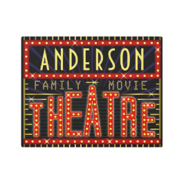 映画館の玄関ひさしの家の映画館|の名前をカスタムするV2 メタルプリント
