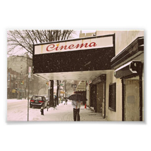 映画館の雪日 フォトプリント