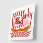 映画館の食べ物と飲み物 スクエア壁時計 (傾斜)