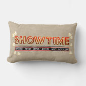 映画館のShowtimeの枕ベージュ色背景 ランバークッション (正面)