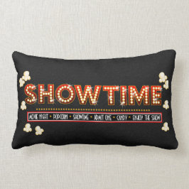 映画館のShowtimeの枕赤および金ゴールド ランバークッション