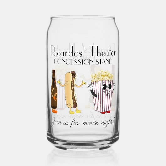 映画館コンセッション台ホットドッグポップコーン ガラス缶 (正面)