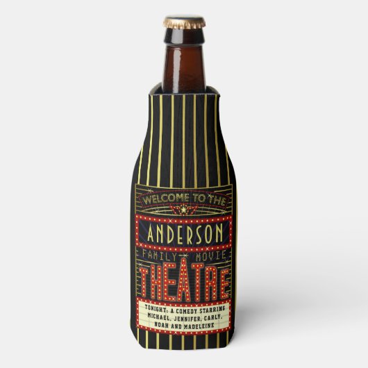 映画館シネママーキー |カスタムファミリ名 ボトルクーラー (ボトル正面)