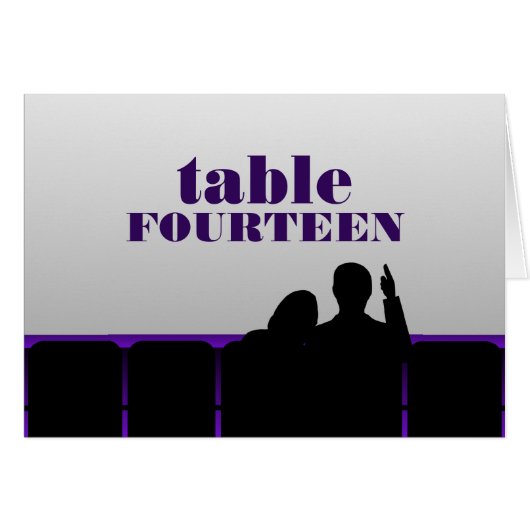 映画館テーブルカード，紫 (正面横)