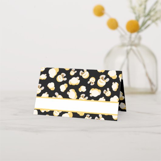 映画館テーマ誕生日ポップコーンパターン プレイスカード (正面)