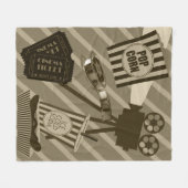 映画館プロップヴィンテージデザイン フリースブランケット (正面(横))