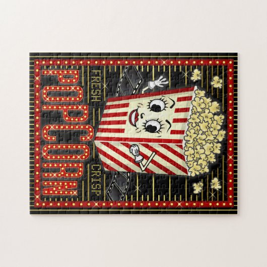 映画館ホームシネマポップコーンマーキー ジグソーパズル (横)