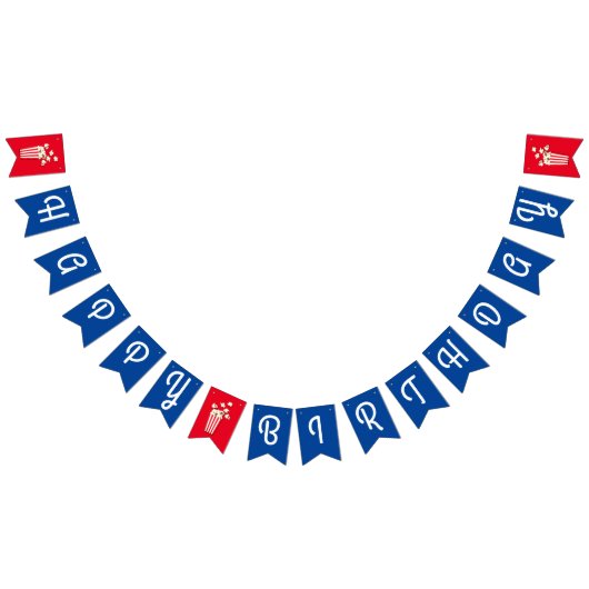 映画館ポップコーン誕生日パーティー バンティングフラッグ (全)