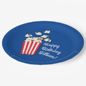 映画館ポップコーン誕生日パーティー ペーパープレート (アングル)